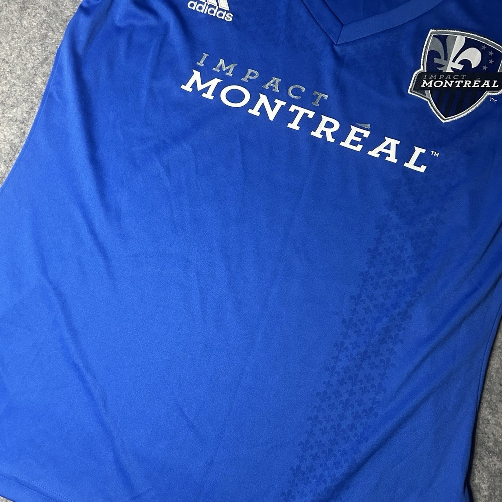 Adidas Women's Large Impact Montreal 2013 Mls Blue Soccer Jersey V Neck - Picture 7 of 12